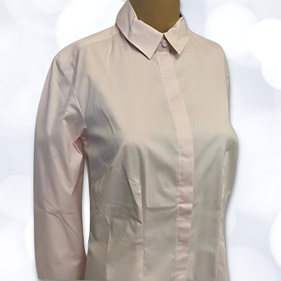 Long Tall Sally Collared Polo Hidden Buttons Closure Cotton Stretch Fabric W 4 - Picture 4 of 8